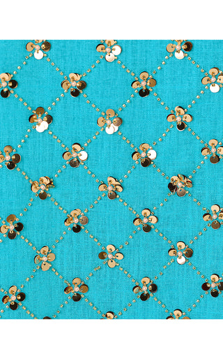 Tamala Dress - Turquoise Tide Beaded Sequin Embellished