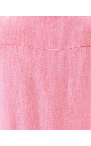 Ellowyn Linen Dress - Sunkissed Pink X Resort White