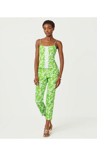 Nancee Crop Pant - Crocodile Green Liza