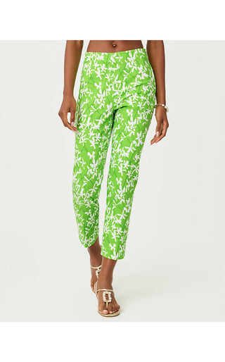 Nancee Crop Pant - Crocodile Green Liza