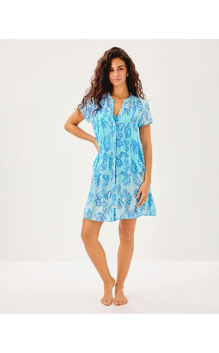 Feria Tiered Coverup - Fresh Water Blue Cool As Shell