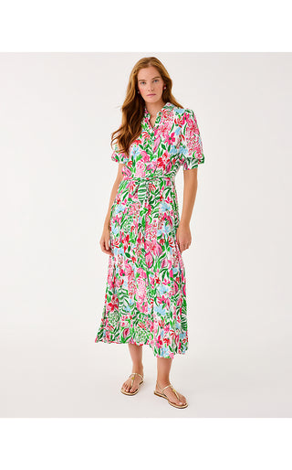 Larkyn Midi Shirtdress - Multi Glowing Gardens