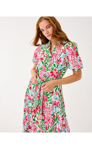 Larkyn Midi Shirtdress - Multi Glowing Gardens