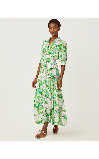 Larkyn Midi Shirtdress - Putting Green Poppyland