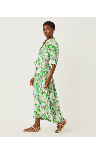 Larkyn Midi Shirtdress - Putting Green Poppyland