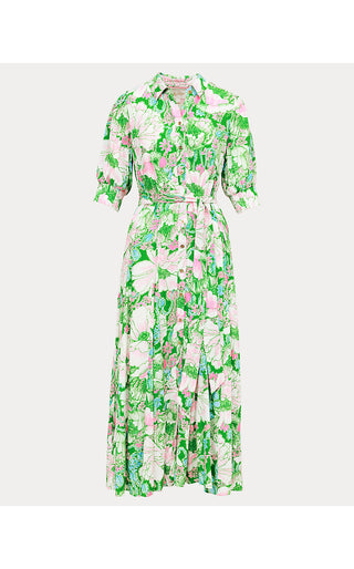 Larkyn Midi Shirtdress - Putting Green Poppyland
