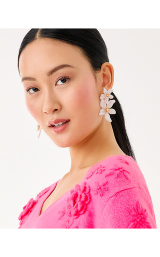 Plumes In Bloom Earrings - Coconut