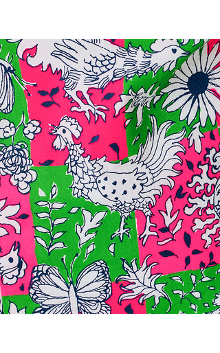 Girls Little Lilly Classic Shift Dress - Cherry Blossom Pink Lil Chicken Check