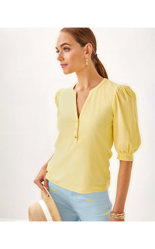 Ronson Knit Top - Finch Yellow