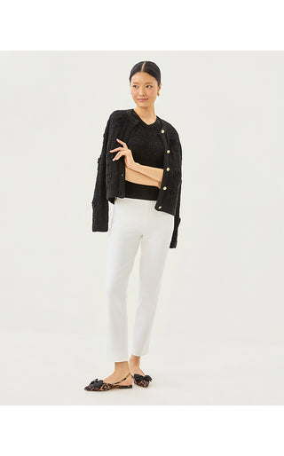 Lenalie Cardigan - Black Metallic Garden Crochet