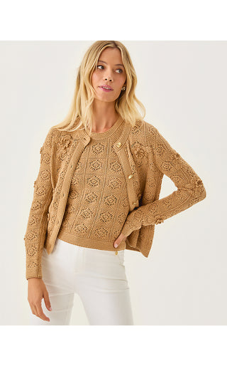Lenalie Cardigan - Rattan Metallic Garden Crochet