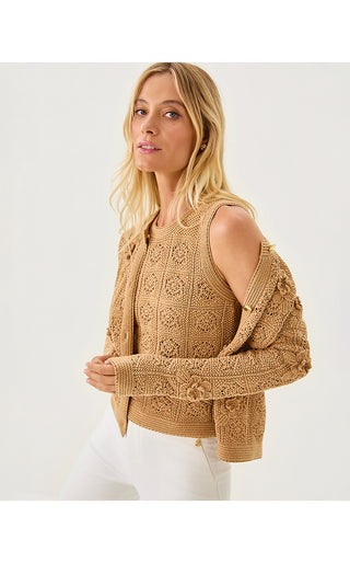 Lenalie Cardigan - Rattan Metallic Garden Crochet