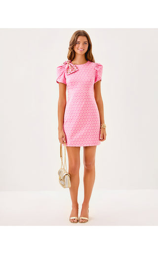 Cartwright Shift Dress - Rousseau Pink Butterfly Brandmark Jacquard
