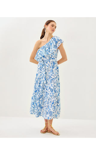 Mayella Midi Dress - Resort White Barefoot Beachcombers