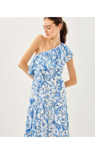 Mayella Midi Dress - Resort White Barefoot Beachcombers