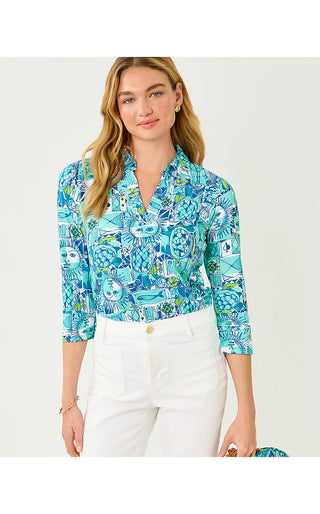 UPF 50+ Mandi 3/4 Sleeve Top - Mint Condition Harlillyquin
