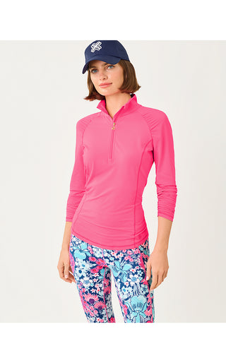 UPF 50+ Luxletic Justine Half Zip Jacket - Cherry Blossom Pink