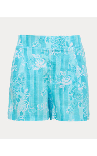 Captina Linen Short - Capri Blue Roseys Petals
