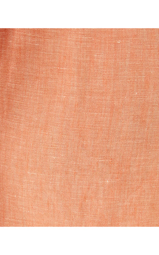 Captina Linen Short - Papaya X Resort White