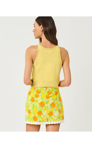 Emra Sweater Tank - Finch Yellow Zesty Jacquard