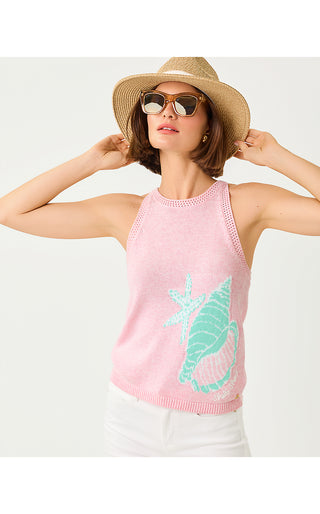 Emra Sweater Tank - Heathered Pink Muse Shell Jacquard