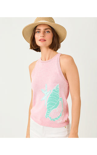 Emra Sweater Tank - Heathered Pink Muse Shell Jacquard