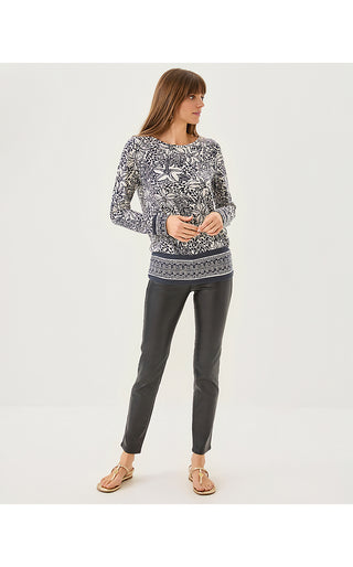 Tamika Top - Onyx Lots To Spot Engineered Knit Top