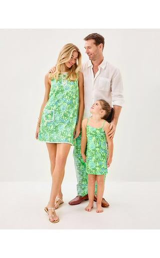 Kalliope Shift Romper - Cool Mint Catchin Rays Overprint