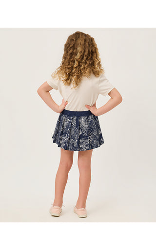 Girls Sylvana Skort - Low Tide Navy Lil Palm Prowl