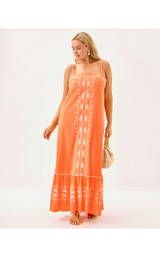 Rozalie Maxi Dress - Papaya Frond Fantasy Embroidery