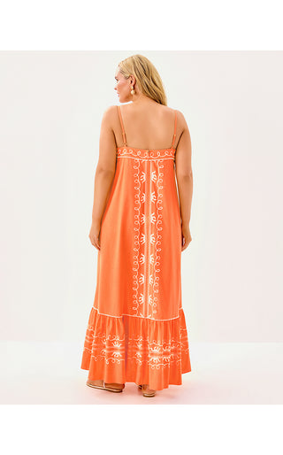 Rozalie Maxi Dress - Papaya Frond Fantasy Embroidery