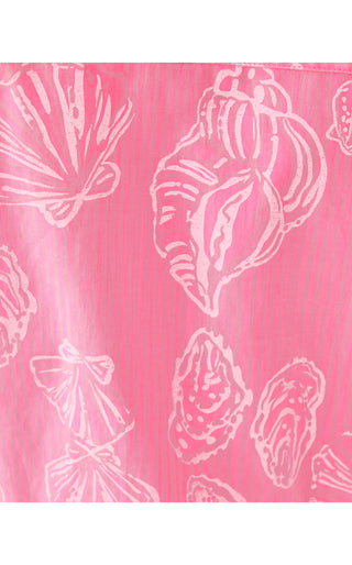 Breah Sleeveless Button Down Top - Rousseau Pink Cool As Shell Overprint