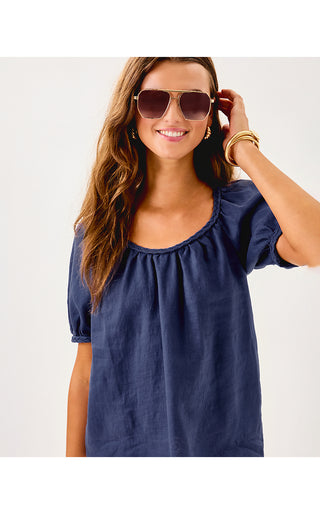 Calais Short Sleeve Top - Sapphire Pool