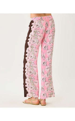 Vianna Silk Palazzo Pant - Coco Beach Wildness Engineered Pant