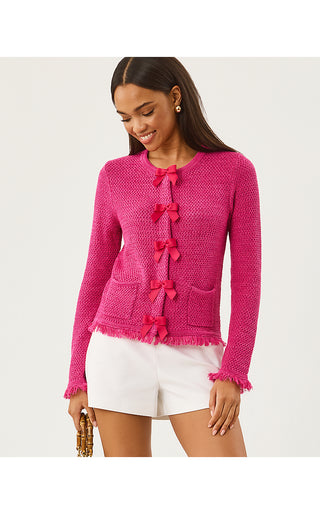 Kelso Cardigan - Pink Aster Marl