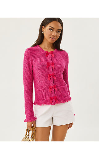 Kelso Cardigan - Pink Aster Marl