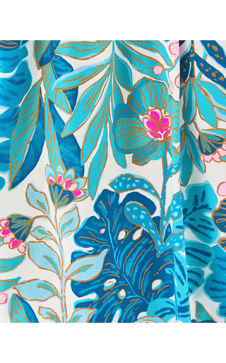 Darcey Pajama Woven Top - Breezy Aqua Best Fronds Forever