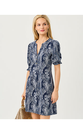 Delsie Dress - Low Tide Navy Lil Palm Prowl