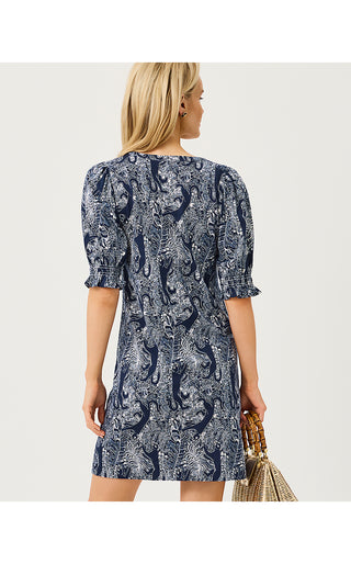 Delsie Dress - Low Tide Navy Lil Palm Prowl