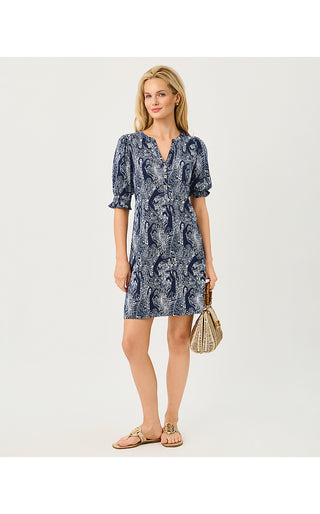 Delsie Dress - Low Tide Navy Lil Palm Prowl
