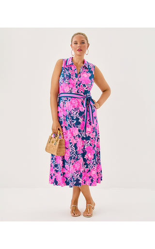 Ryland Midi Dress - Starlight Navy Once And Floral Engineered