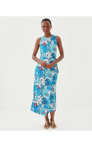 Estela Midi Dress - Breezy Aqua Best Fronds Forever
