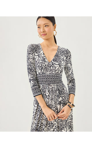 Roslynne Maxi Dress - Onyx Lots To Spot Engineered Knit Maxi