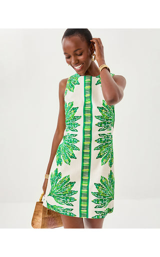 Devyn Stretch Shift Dress - Kitts Green Shady Babe Engineered Woven Dress