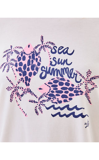 Barreto Knit Top - Multi Sun Sea Motifs Graphic