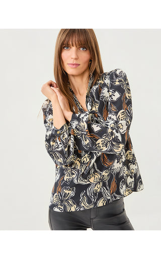 Elanor Silk Top - Onyx Irisistable