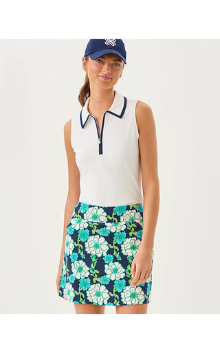 UPF 50+ Luxletic Frida Half Zip Sleeveless Top - Coconut