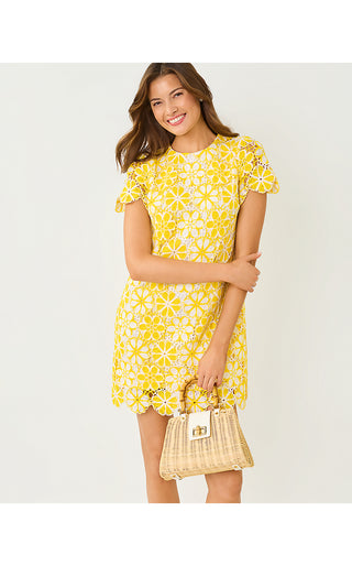 Cortney Crochet Shift - Mimosa Yellow Full Bloom