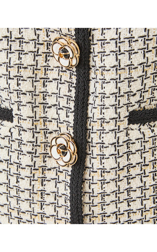 Kalara Boucle Jacket - Coconut Lurex Houndstooth Boucle