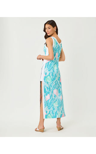 Eleanora Maxi Shift Romper - Capri Blue Oversized Shelden